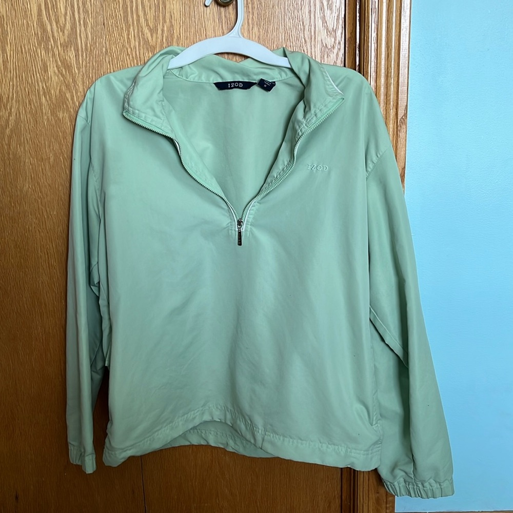 Vintage Izod quarter zip throw over jacket